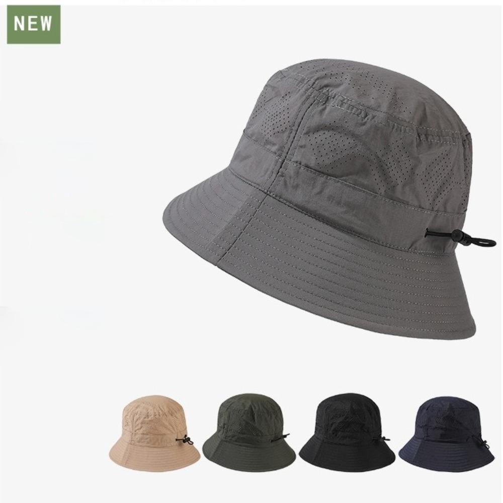 New Anti-Sun Bucket Hat Anti-UV Adjustable Sunscreen Hat Quick Drying Breathable Visor Cap Men