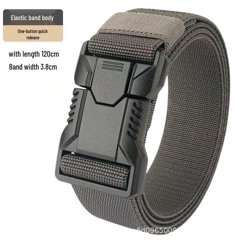 Men's Adjustable Leather Tactical Belt: Elastic, Versatile, Casual, Outdoor Training, Workwear