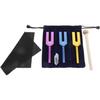 Dreld Angel Tuning Fork Set (4096Hz, 4160 Hz, 4225 Hz) Sound Healing with Silicone Hammer and Soft Storage Bag, Musical Instrument, Color