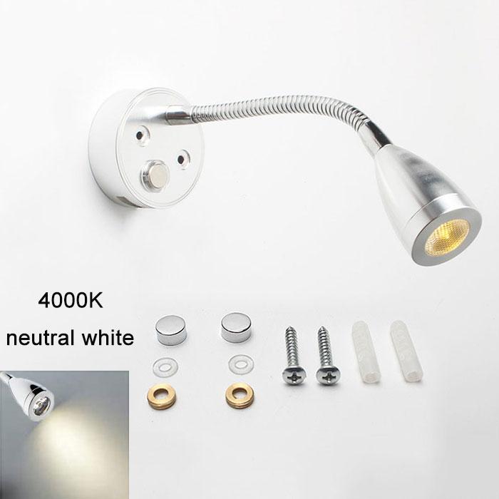

DC12V 24V RV Boat LED Reading Light 3000K 4000K Dimmable Gooseneck Wall Lamp for Truck Motorhome Yachts with 2A USB Charge Port