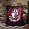 Bournemouth Football Print Flannel Blanket Soft Warm Sofa Bed Throw Blanket For Home Office Bedroom