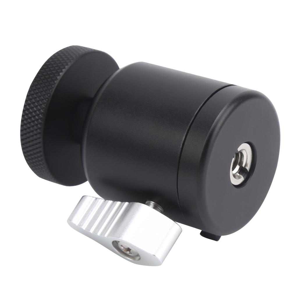 360 Degrees  Rotation Aluminium Alloy Mini Ball Head with Cold Shoe 14in Screw Hole Interface
