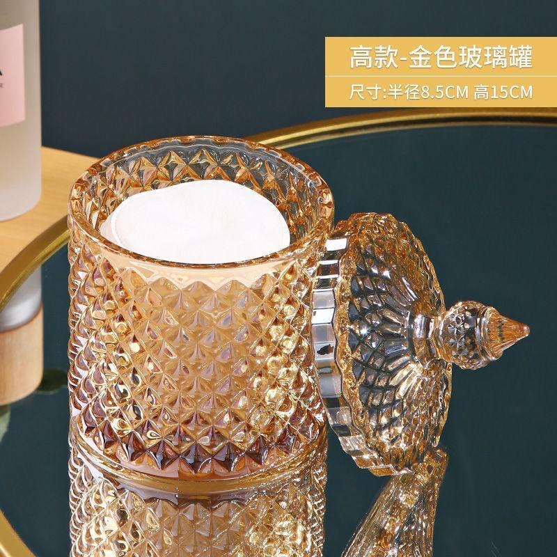 Light Luxury Glass Candy Jar with Lid Colorful Candy Storage Bottle Retro Candy Nut Storage Container Tabletop Craft Decoration
