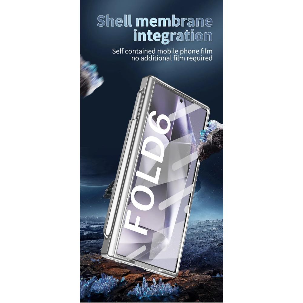 Military Armor with Touch Pen Holder Case for Samsung Galaxy Z Fold 6 5 4 3 Case Hinge Magnetic Plating Kickstand Stand Shockproof Full Cover