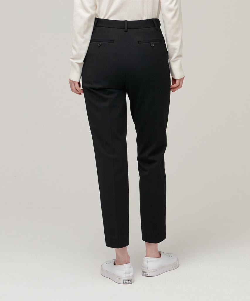 MUSINSA STANDARD WOMAN Women'S Heavyweight Fleece-Lined Slim Straight Hidden Elastic Waist Slacks [Black]