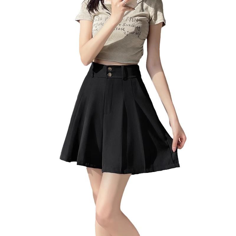 2024 Summer Plus Size High-Waisted A-Line Wide Leg Casual Hot Pants for Women