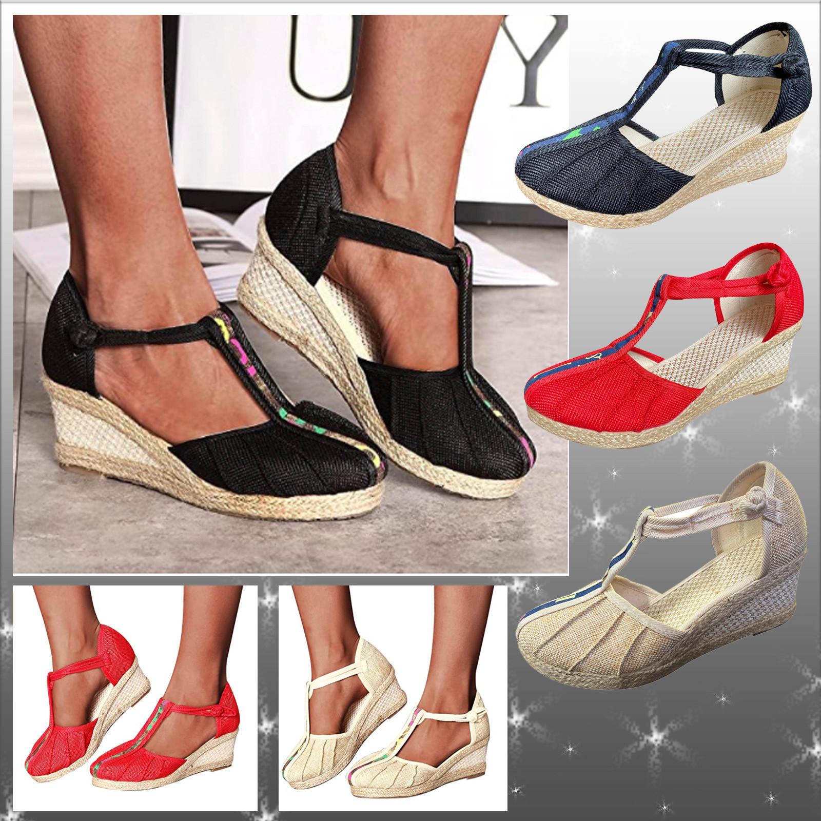 

Sagit Женские Сандалии Клинья Удобная Остроконечная Веревка Плетение Повседневная Обувь