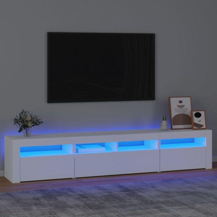VidaXL Meuble TV avec Lumières LED Centre de Divertissement Rangement Meuble Média Meuble de Salon Salle de Séjour Maison 3152730