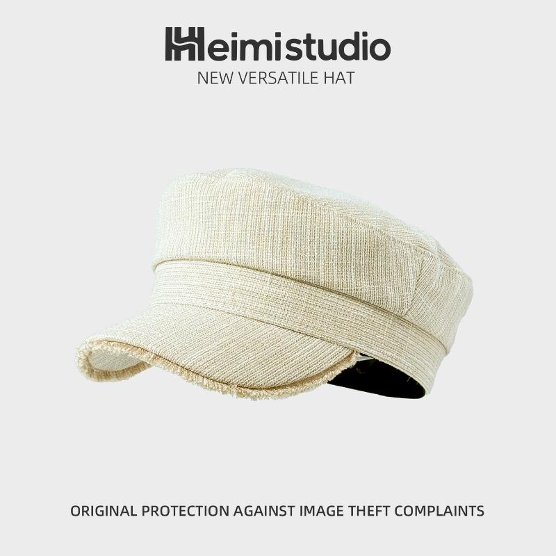 

25 Early autumn new retro grid beret children autumn and winter fashion versatile British military hat tide бежевый