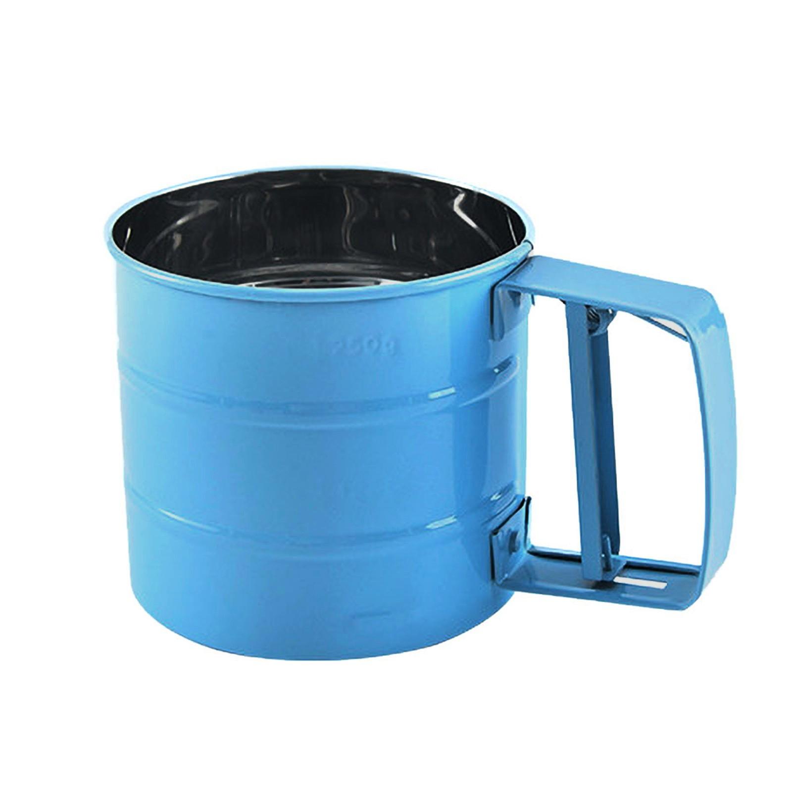 

Сито для борошна для випічки, напівавтоматичне сито для цукрової пудри з ручним пресом синій