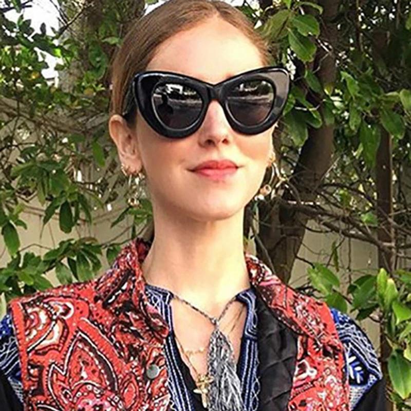 Luxury Designer Oversized Cat Eye Sunglasses Women Vintage Sweet Sexy Ladies Big Frame UV400 Sun Glasses