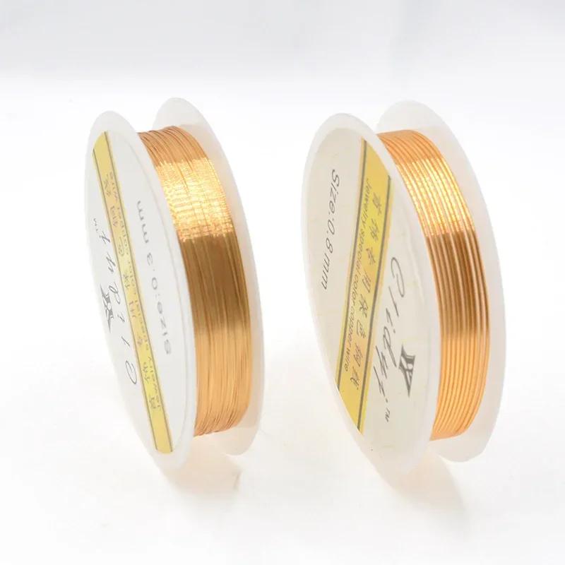 

Не тускнеющая медная проволока для изготовления ювелирных изделий, браслетов, бисероплетения, металлическая проволока, шнур, нить, аксессуары для рукоделия 0.4mm 9meter