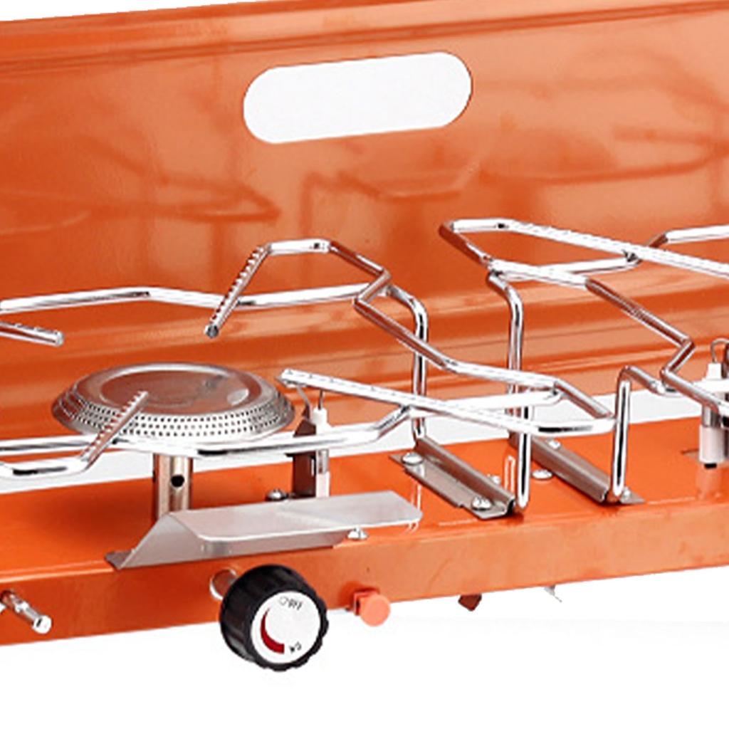 Double Burner Gas Stove Portable 2 Burner Outdoor Gas Stove with Foldable Legs Aluminum Alloy Camp Picnic Cooker