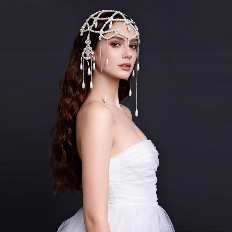 Fashion Pearls Tassels Hair Accessory with Comfortable Wear Suitable for Long Hours Wear in Office and Social Settings