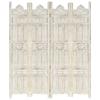 VidaXL Room Divider 4 Panels White 160x165 Cm Mango Wood