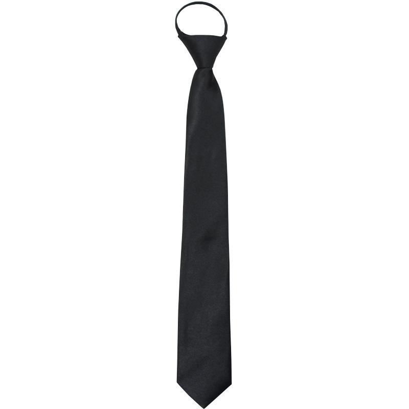 Tie Men'S Zipper Dress Black Glossy No Knot Lazy Women'S Long Short Narrow Edition Student Casual One Pull