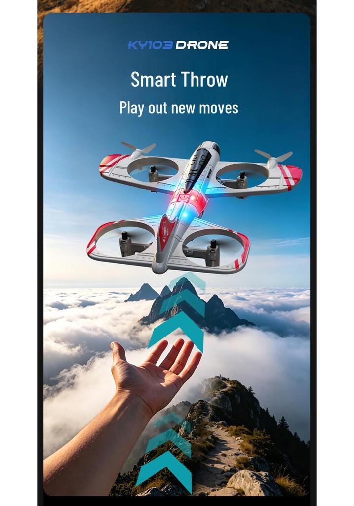 KY103 Stunt Kids' Durable RC Fighter Aircraft Model Quadcopter Toy Drone