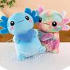 Cute Cartoon Axolotl Plush Toy Super Soft Salamander Animal Stuffed Plushie Pillow Couple Soft Axolotl Home Decor Christmas Gift