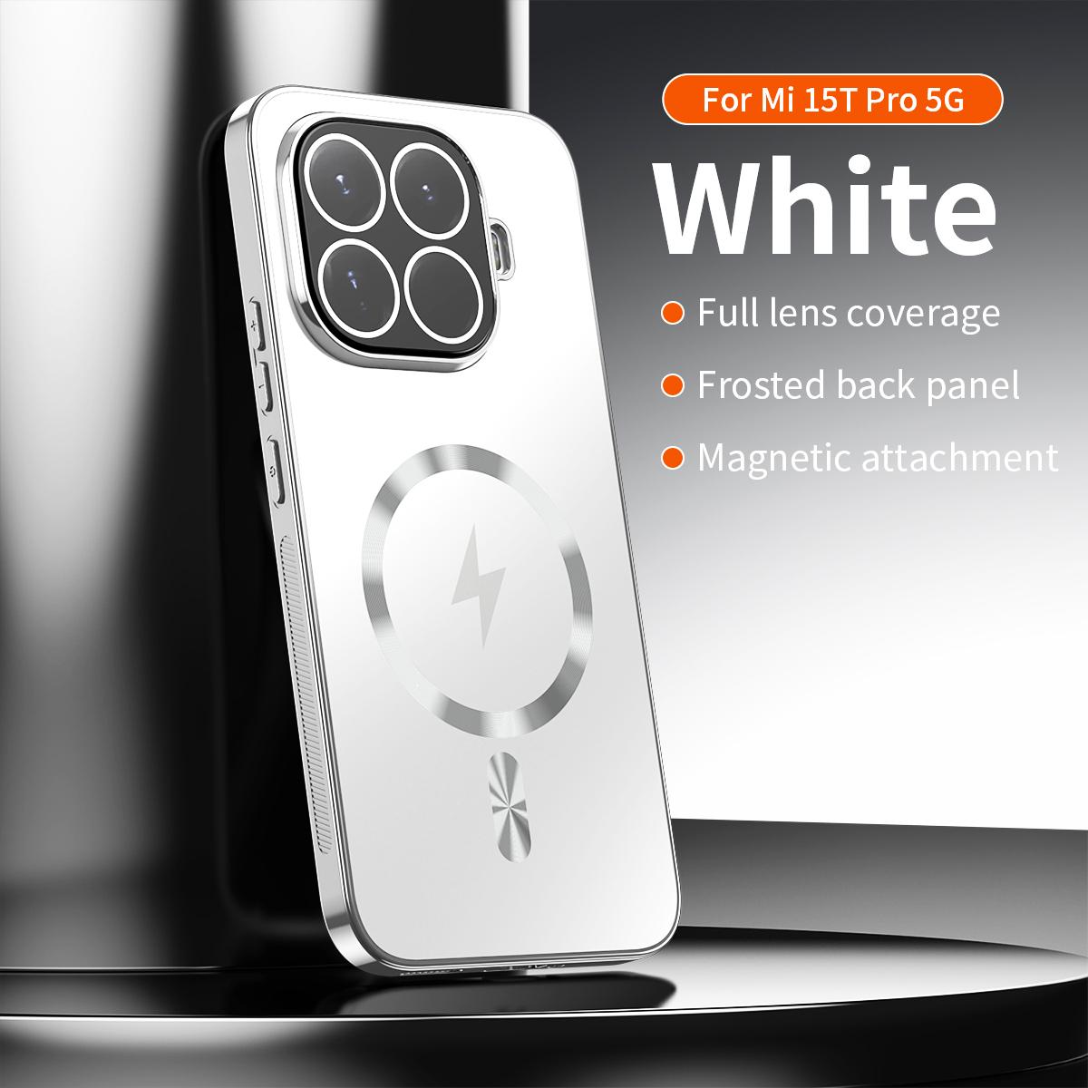 Für Xiaomi Mi 17T Pro Hülle Hart-PC Beschichtet Magnetisch Kabelloses Laden Schutzhülle Rückseite Für Xiaomi Mi 15T 14T Pro Schale Xiaomi 17T Pro weiß