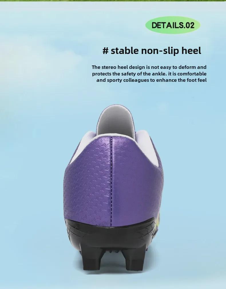 Low-Top Leather Football Training Shoes, Short Spike, Youth Large Size