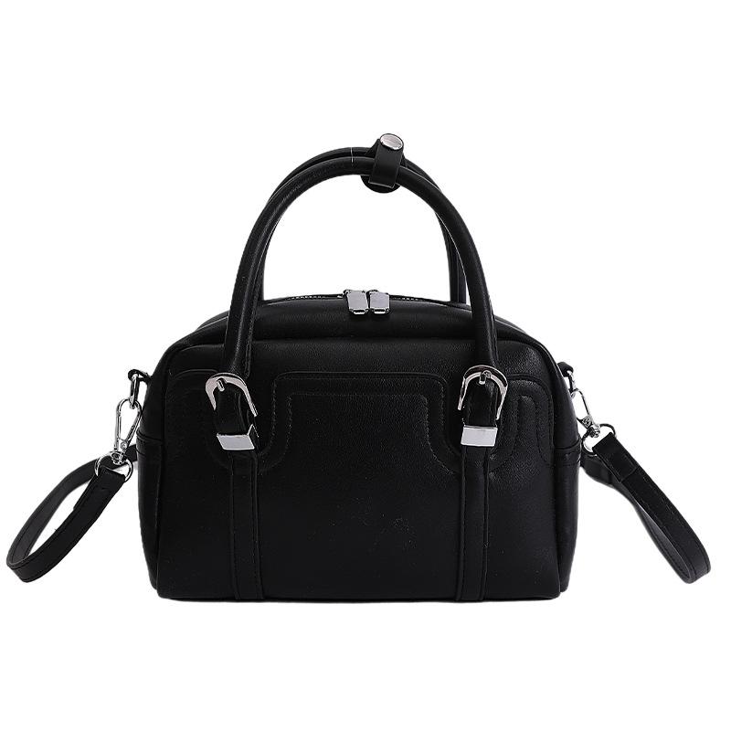 Mini Boston Bag with Dual Top Handles and Detachable Shoulder Strap for Elegant Daily or Evening Use