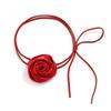 Accessories Retro Knotted Choker Fabric Flower Collar Temperament Flannel Camellia Wrapped Neck Chain