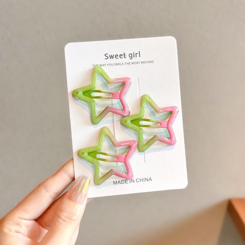 Y2K Dopamine Color Pentagram Small Hair Clip for Women & Kids - Cute Bangs & Side Hair Accessory