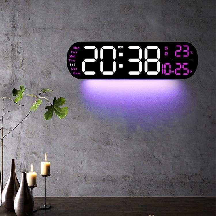 Large Digital Wall Clock Temperature Date Week Timing Lightsensing