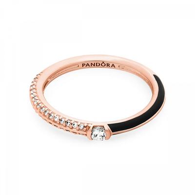 Pandora 182528c01 Pandora Mi Pav Zwart Dubbele Roos Ring