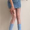 Niche Y2K Hollow Tie-Dye Stockings Two-Colour Gradient Holes Fishing Net Stockings Spicy Girl Party Dating Shopping With Socks