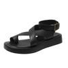 Flat-soled sandals women's spring and summer new large-size set toe thick-soled casual anklet buckle with beach sandals