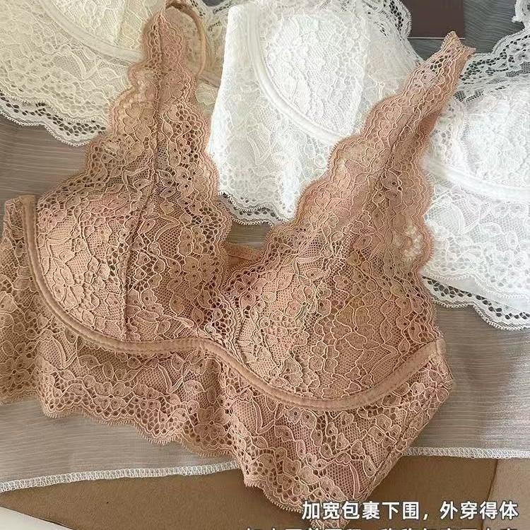 Sexy Lace Beautiful Back Bra Summer Thin Big Chest Small 1111 New Popular No Steel Ring Bra