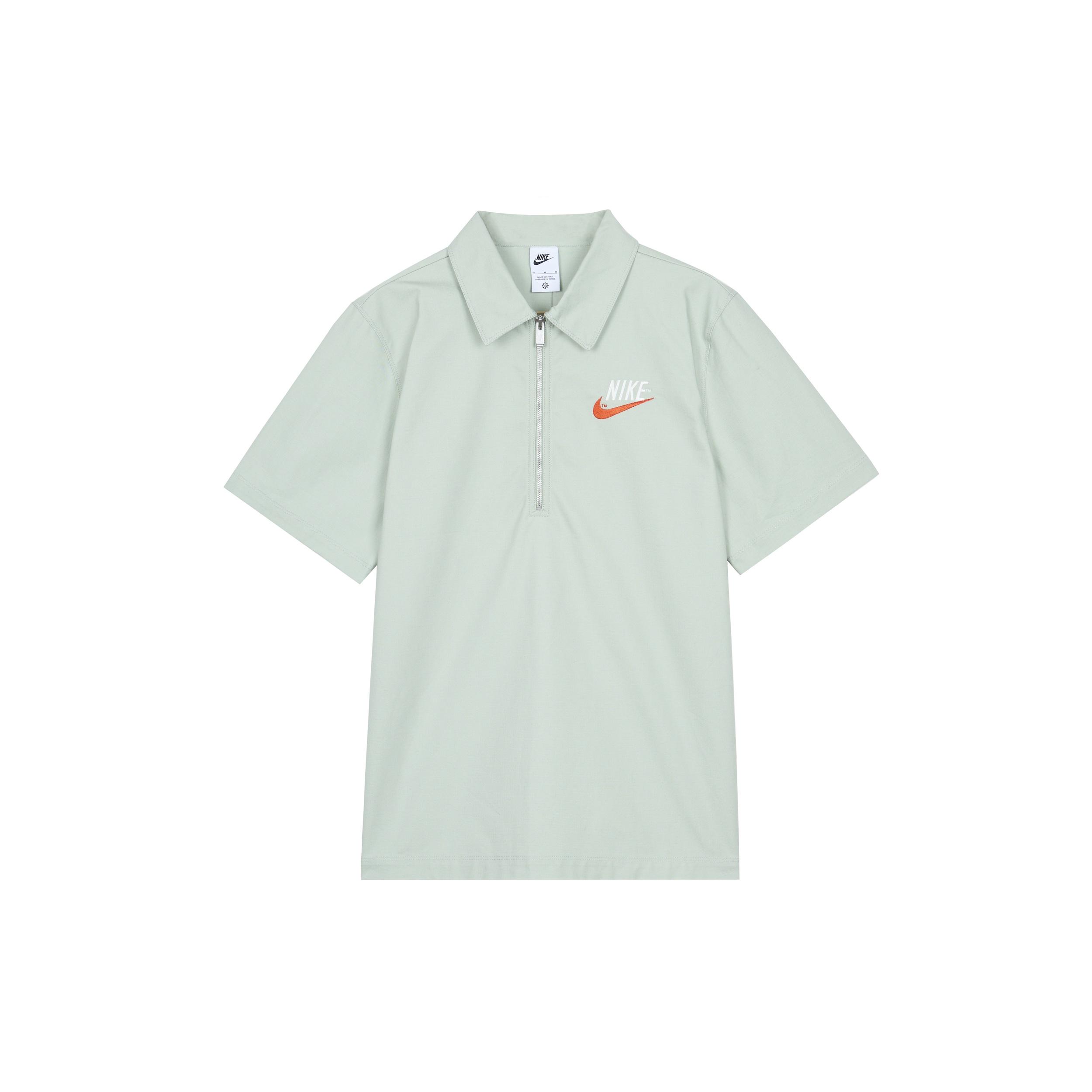 Men s Nike Half Zipper Solid Color Short Sleeve Aqua Blue Polo Shirt DM5284-017 XXL