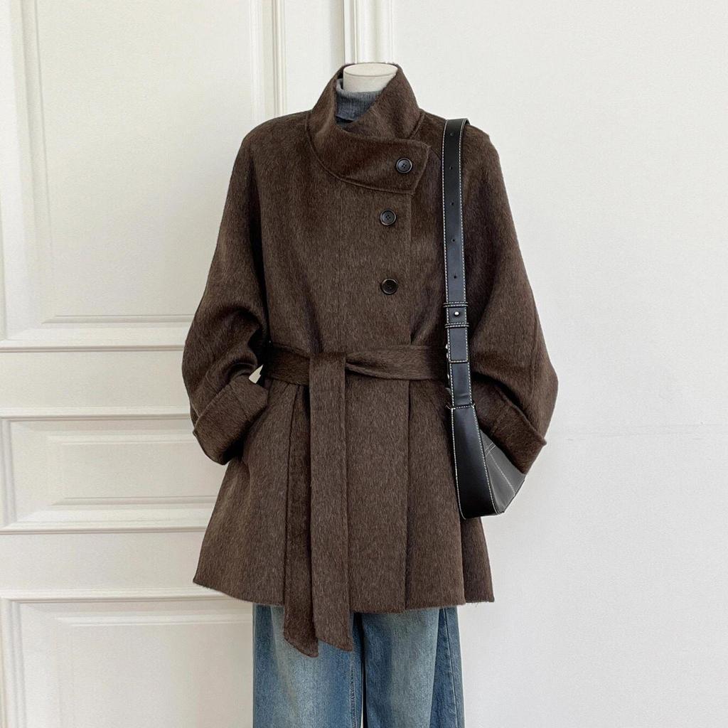 Trendy Women's Wool Coat 2025: Petite Hepburn Style Autumn/Winter Jacket