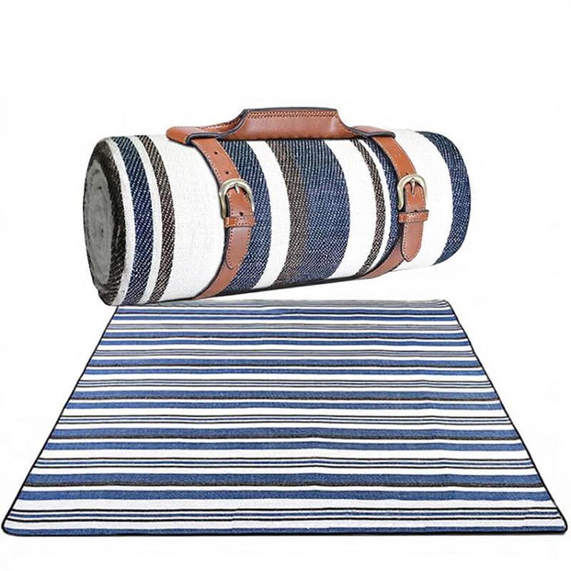 Makizaza Blue and White Stripe Picnic Mat