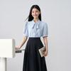 Women's Elegant Lapel Chiffon Short Sleeve Blouse