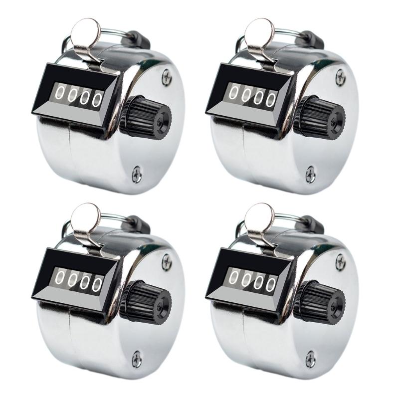 4-Digits Hand Mechanical Counters Clickers Pitch Counter Hand Tally Counters Manual Clickers Mechanical Count to 9999