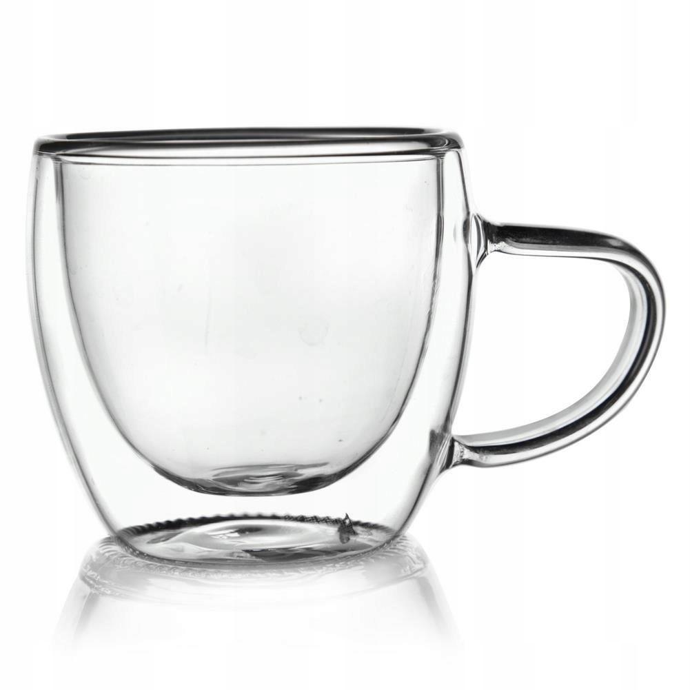Thermal Glass Double-Walled Mug For Coffee Latte Tea 100 Ml