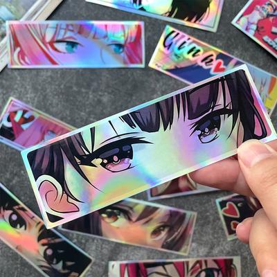 32 ΤΕΜ./Πακέτο 12cm Μήκος JDM Anime Κορίτσι Αυτοκόλλητα Λέιζερ Ουράνιο Τόξο Παράθυρο Αυτοκινήτου Παρμπρίζ Σώμα Μοτοσυκλέτας Αξεσουάρ Αυτοκόλλητα Κράνους Μοτοσυκλέτας