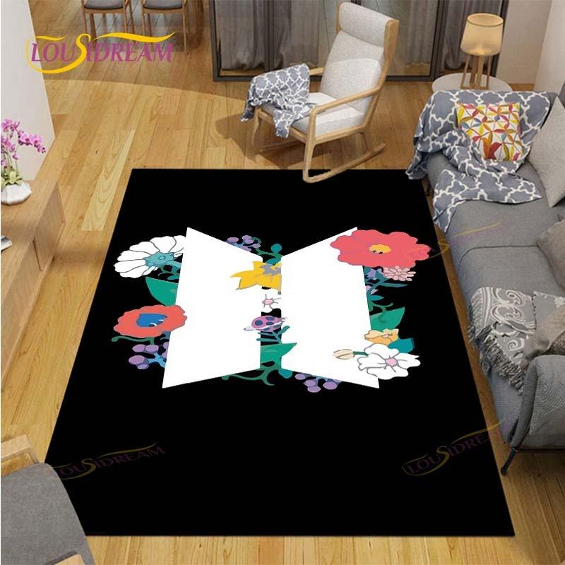 Tappeto Kpop Bangtan Boys Tappeto BTS Tappetini per Tavolino Soggiorno Tappeto Camera da Letto Tappetini per Pavimento Lavabili Tappetino per Area Domestica Regalo