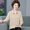 Chic Summer Lapel Top: 2026 New Arrivals for Middle-aged & Elderly Women - Three-quarter Sleeve Shirt.