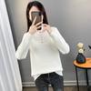 Damen Einteiliger Samtpullover mit Verdicktem Samtfutter und Halbhohem Kragen Pullover Slim und Warm Strickpullover Top für Herbst und Winter