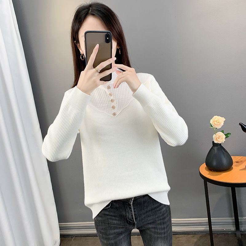 Damen Einteiliger Samtpullover mit Verdicktem Samtfutter und Halbhohem Kragen Pullover Slim und Warm Strickpullover Top für Herbst und Winter