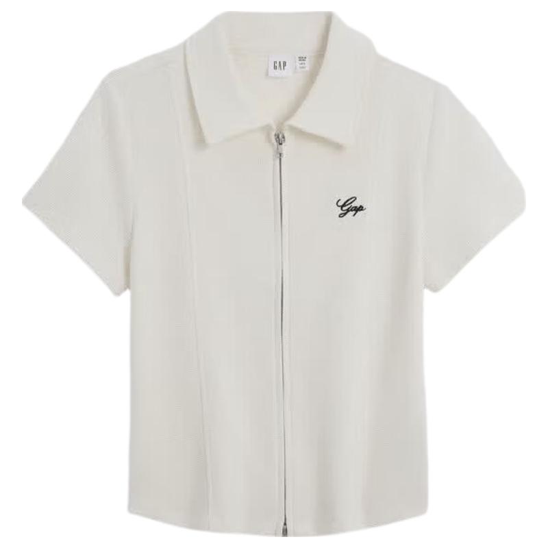 GAP Women s Textured Logo Embroidered Slim Fit Polo T-Shirt 170/92A