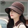 High Quality Elegant Fashion Hat Women's Autumn and Winter New Equestrian Hat Wide Brim Show Face Ducktongue Bucket Hat