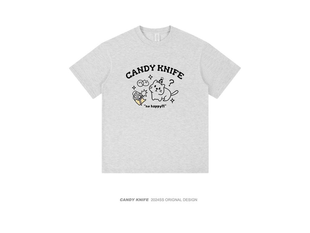 Women's Summer Loose Fit Cute Cartoon Print Cotton T-Shirt 