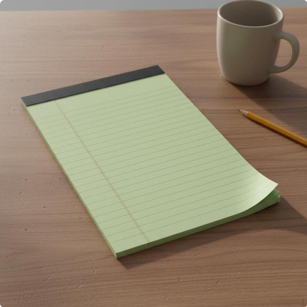 Medium Tearoff Notepad No Ink Bleed Lined Writing Pad Sturdy Backing Board for