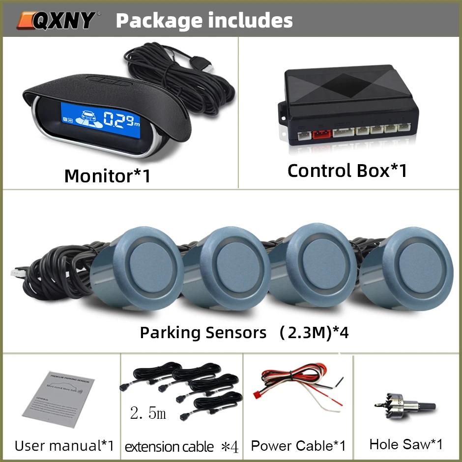 Front Parking Sensor Kit Auto Parktronic Assistant System LCD Monitor Buzzer Voice Volume Backup Radar Car Vehicle Universal