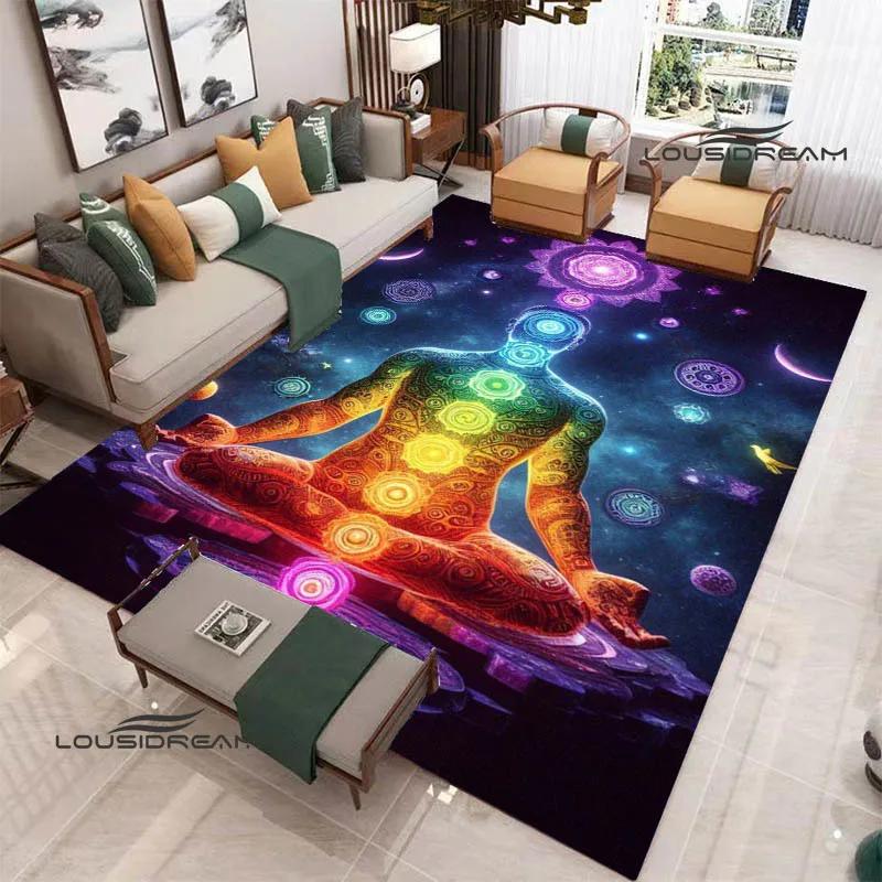 3D Chakra Printed Carpet Non-slip Carpet Door Mat Yoga Mat Bedroom Decoration Area Rug Bedroom Decor Birthday Gift