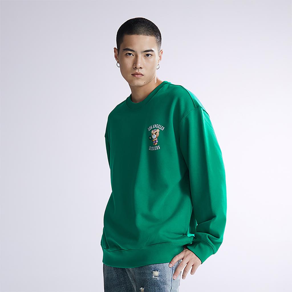 New MLB T Mega Bear Sweatshirts Unisex Green 3AMTE0134-07GNS